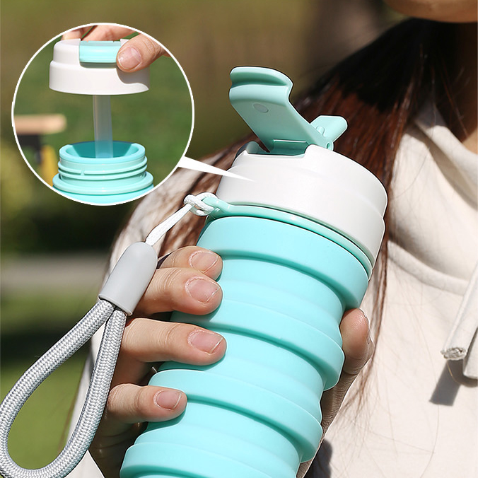 500ml Fold and Sip Collapsible Water Bottle