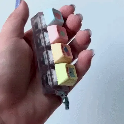 Custom Fidget Keycap Clicker Keychain - Fidget Gadgets - 2 Keycaps