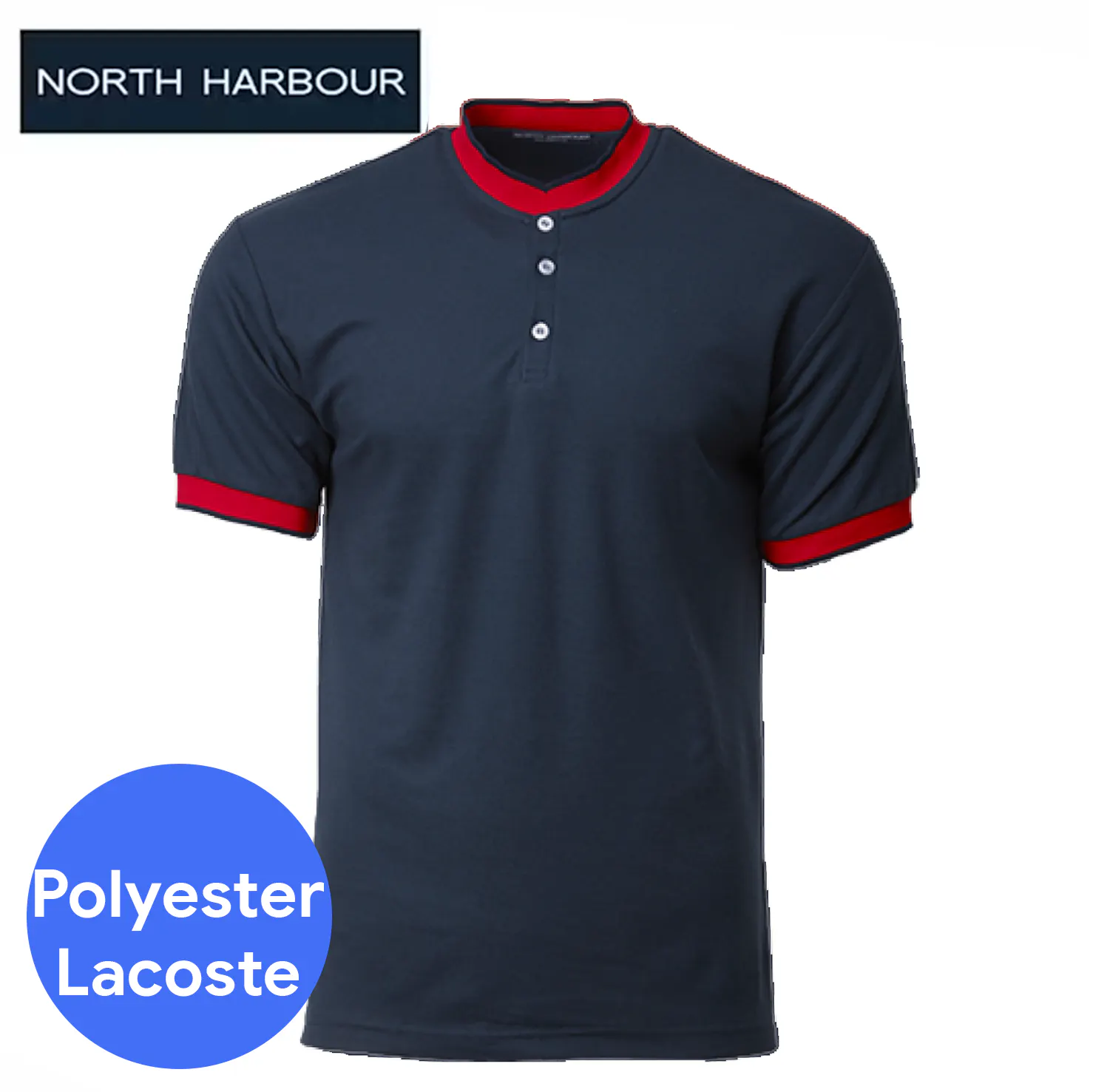 North Harbour York Mandarin Collar T-Shirt