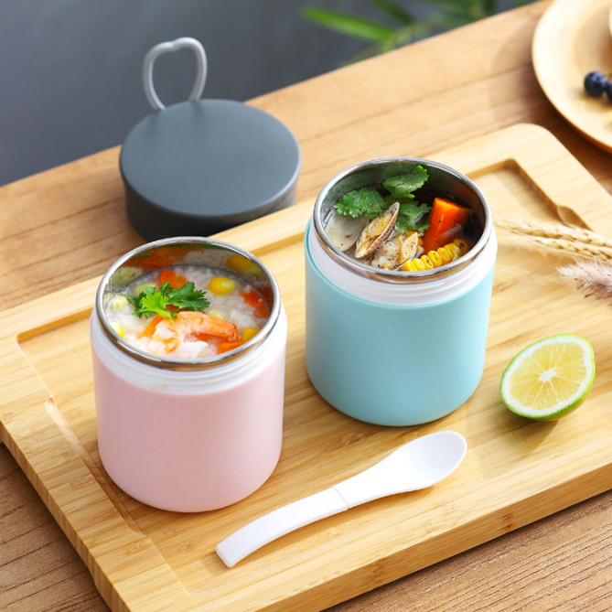 Stainless Steel Insulated Food Container (with Foldable Spoon)