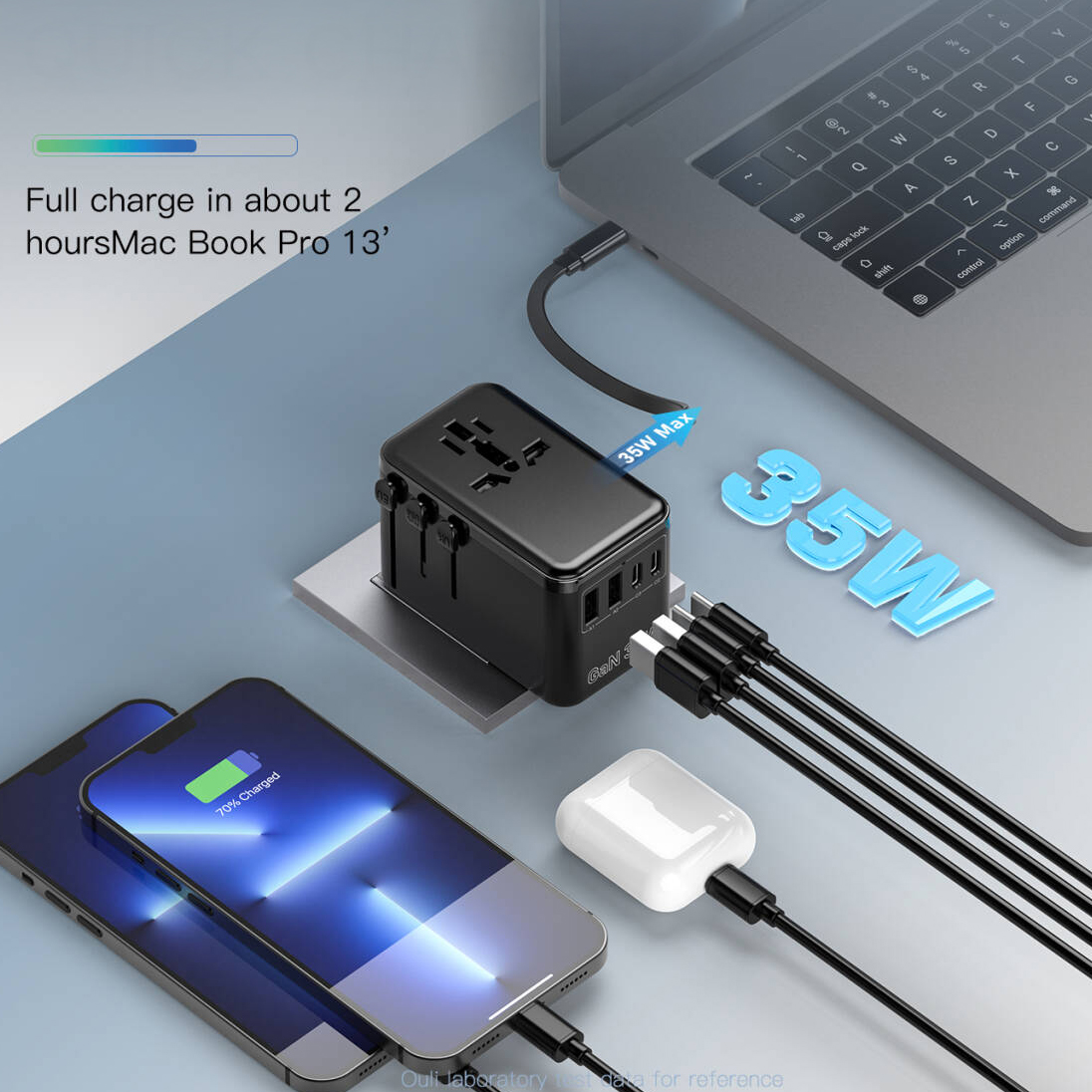 	35W Bon Travel Adaptor with Retractable Cable