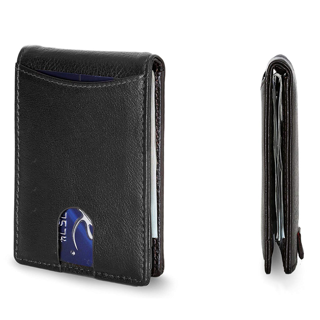 RFID Blocking Slim Bifold Leather Wallet