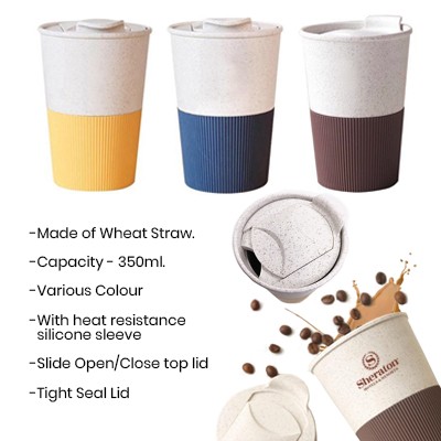 350ml LATTE Eco-Wheat Tumbler with Silicone Holder