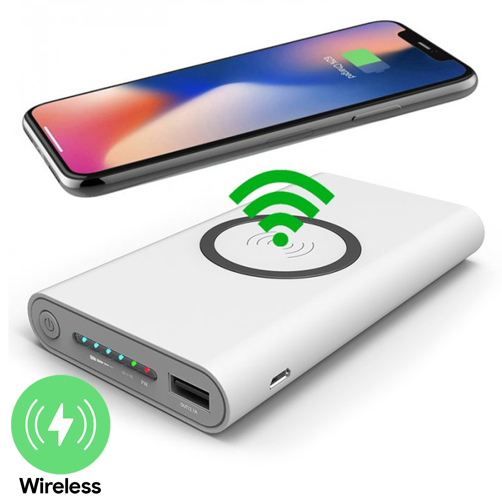 10,000mah Qi Wireless Charging Powerbank with Type-C Port