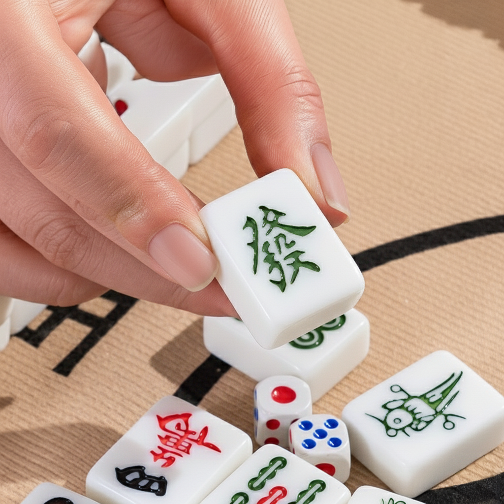 Mini Mahjong Set in Felt Bag