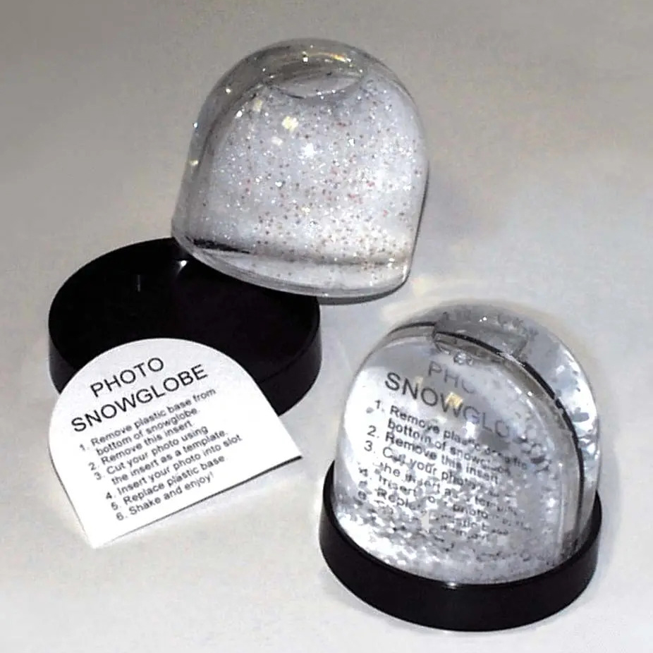 Customised Acrylic Snow Globe with Photo Insert With Logo Print Singapore