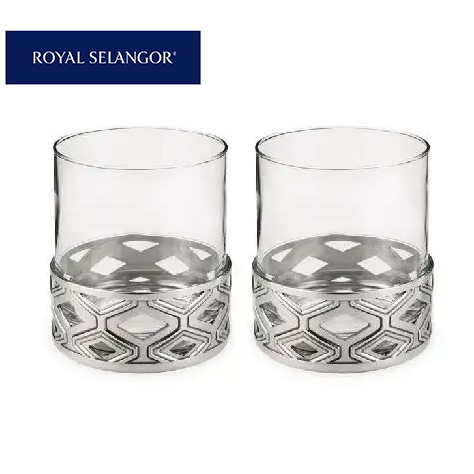 Royal Selangor  Diamond Whiskey Tumbler Pair