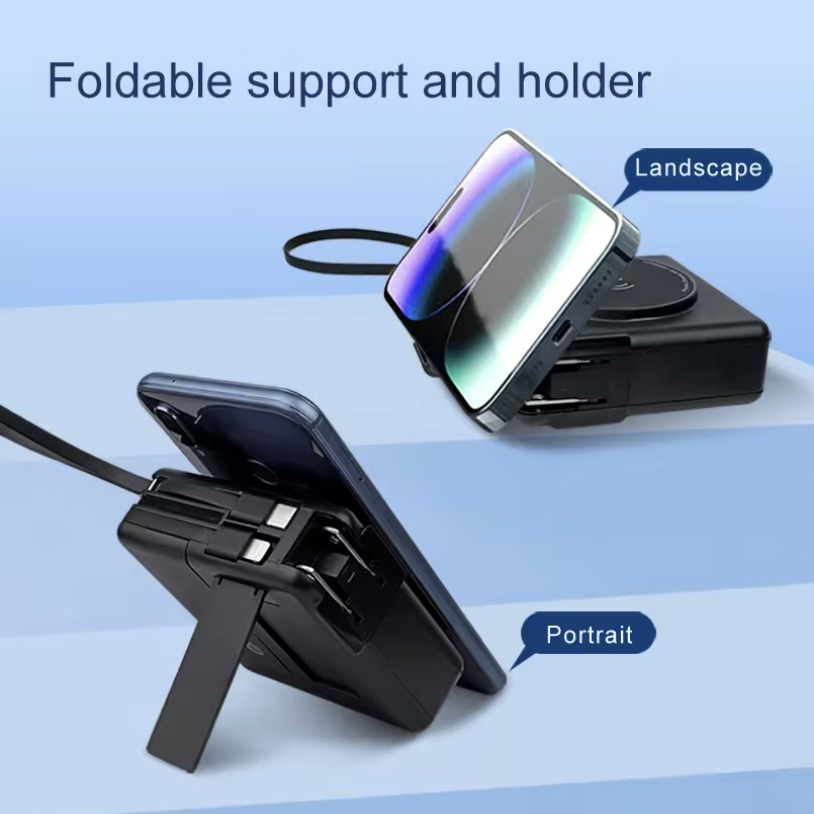 10,000mAh Magnetic Wireless Powerbank with Wall Plug