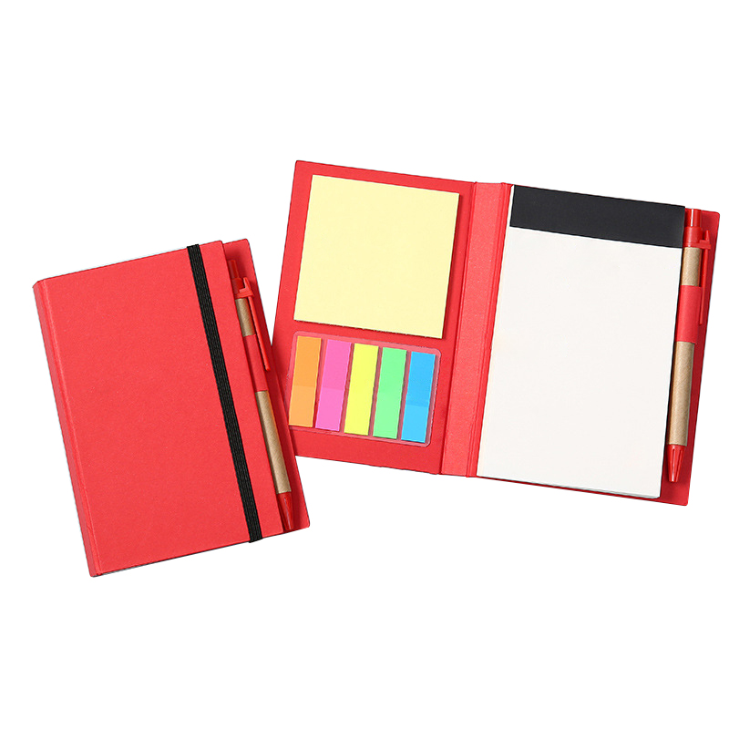 Eco-Friendly Notepad Set with Colour Tabs and Pen