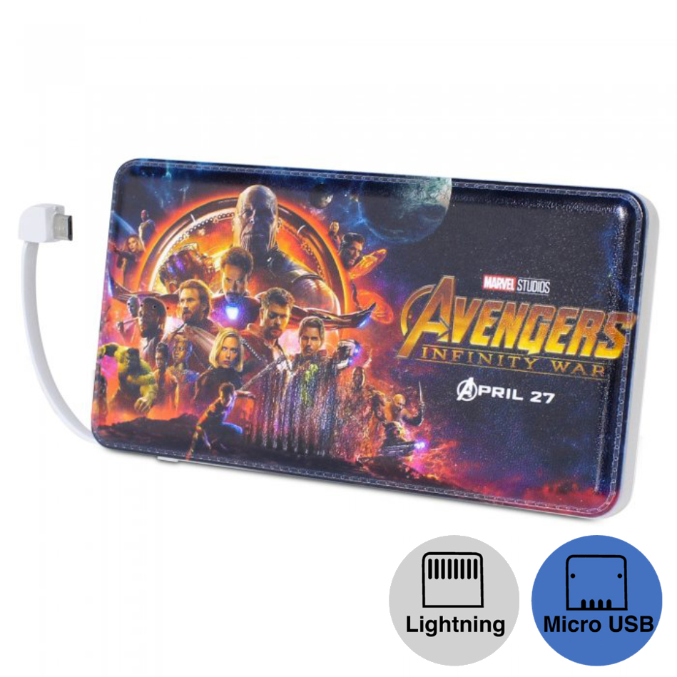 10,000mah Fantasy Powerbank with In-Built Micro USB / Lightning