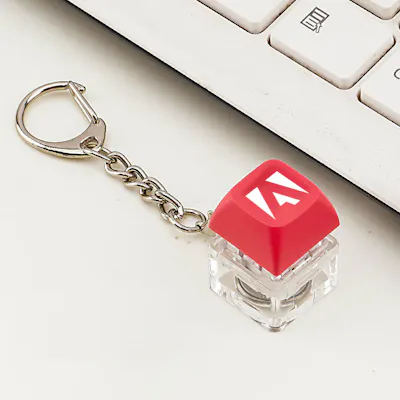 LED Keycap Clicker Fidget Keychain