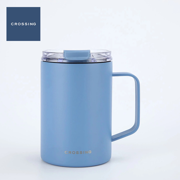 CROSSING 400ml Neo Insulated S/S Leakproof Ceramic Mug W Handle And Lid 
