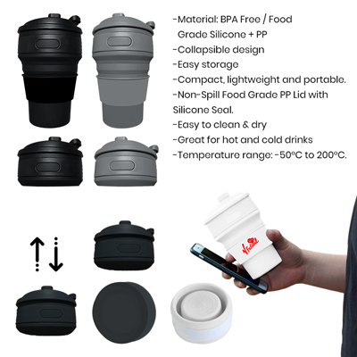 350ml Collapsible Silicone Travel Cup Edition V2