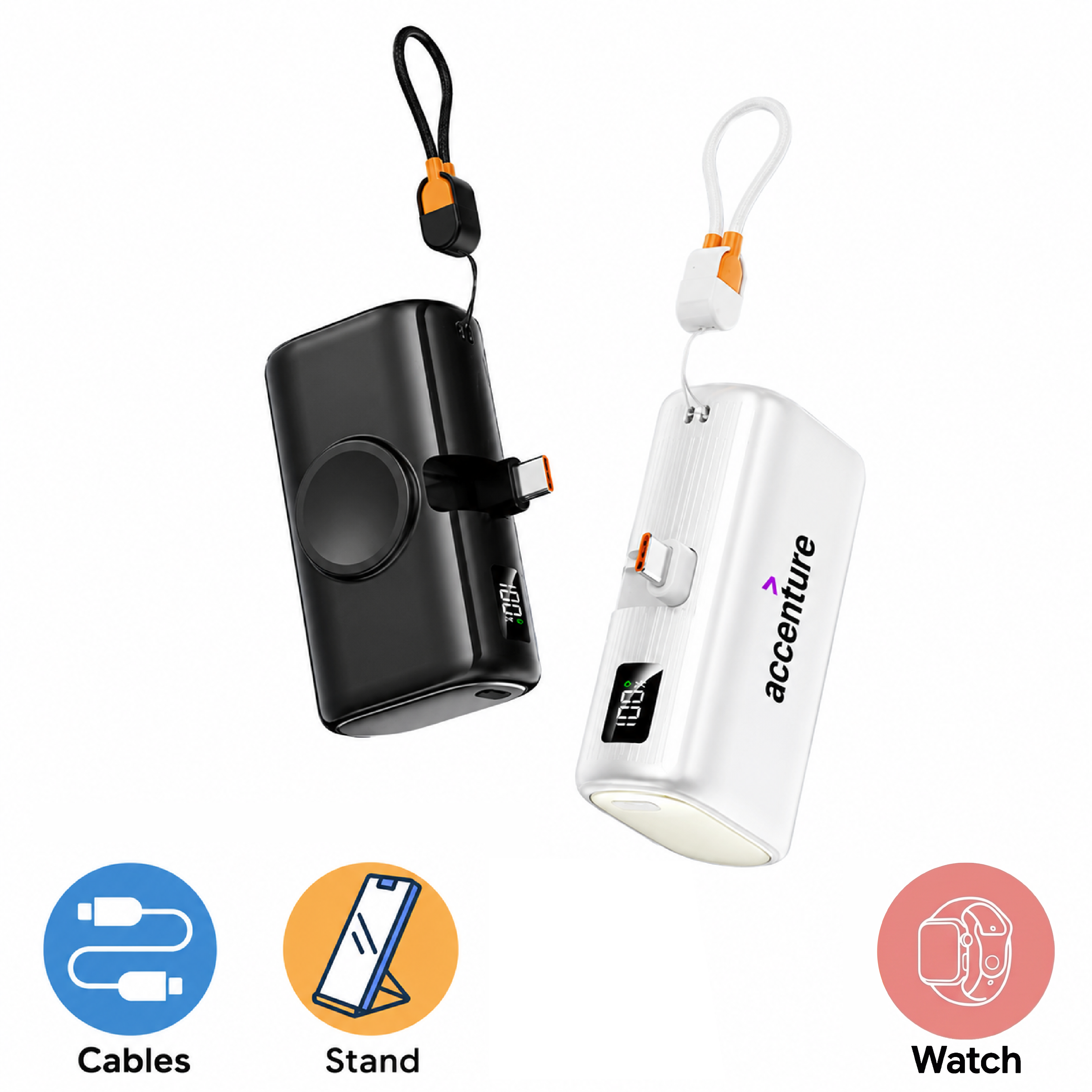 10,000mAh 2-in-1 Power Bank with Magnetic Wireless Watch Charger