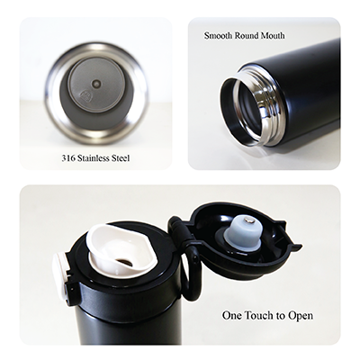 400ml Smart LED Display Stainless Steel Thermos with Handle