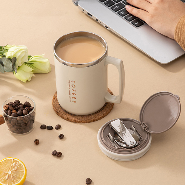 480ml Explorer Stainless Steel Mug with Straw and Spoon