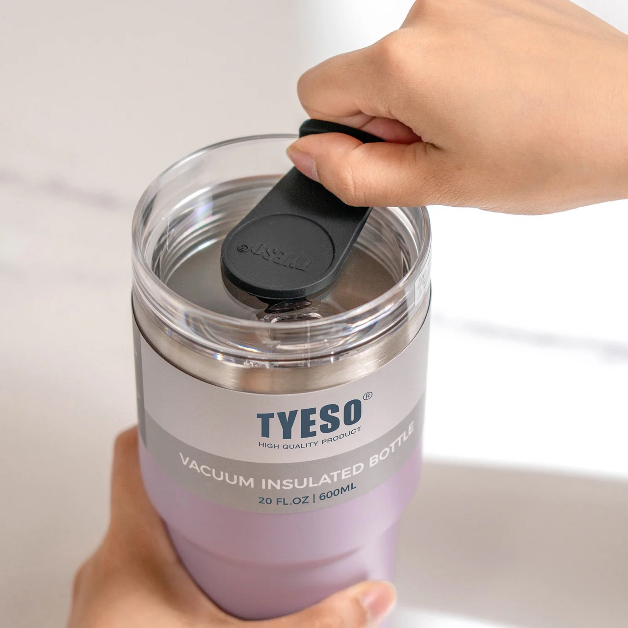 Tyeso 600ml Bubbly Insulated Tumbler with Straw 