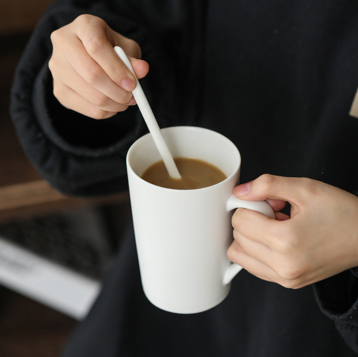 400ml Ceramic Mug with Wooden Lid / Coaster