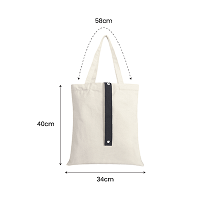 Color Strap Foldable Canvas Bag – 8oz (340×400)