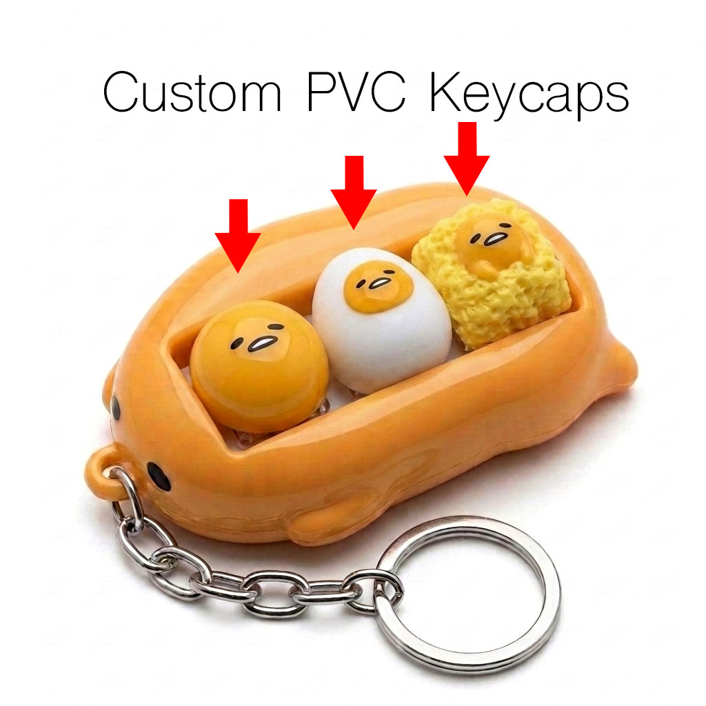 Custom PVC Fidget Keycap Clicker Keychain - Custom Keychains - 3 Custom PVC keycap shape