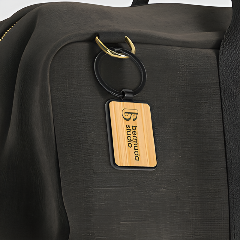 Bamboo Black Metal Key Holder