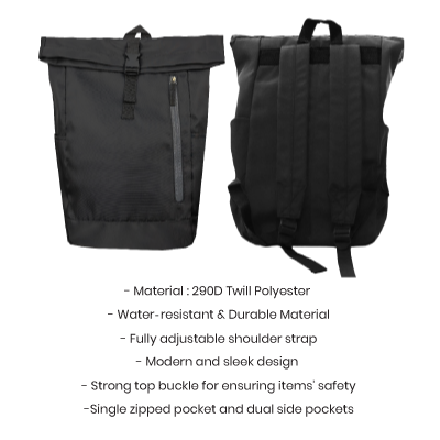 POLLEY Soft Polyester Buckle Backpack
