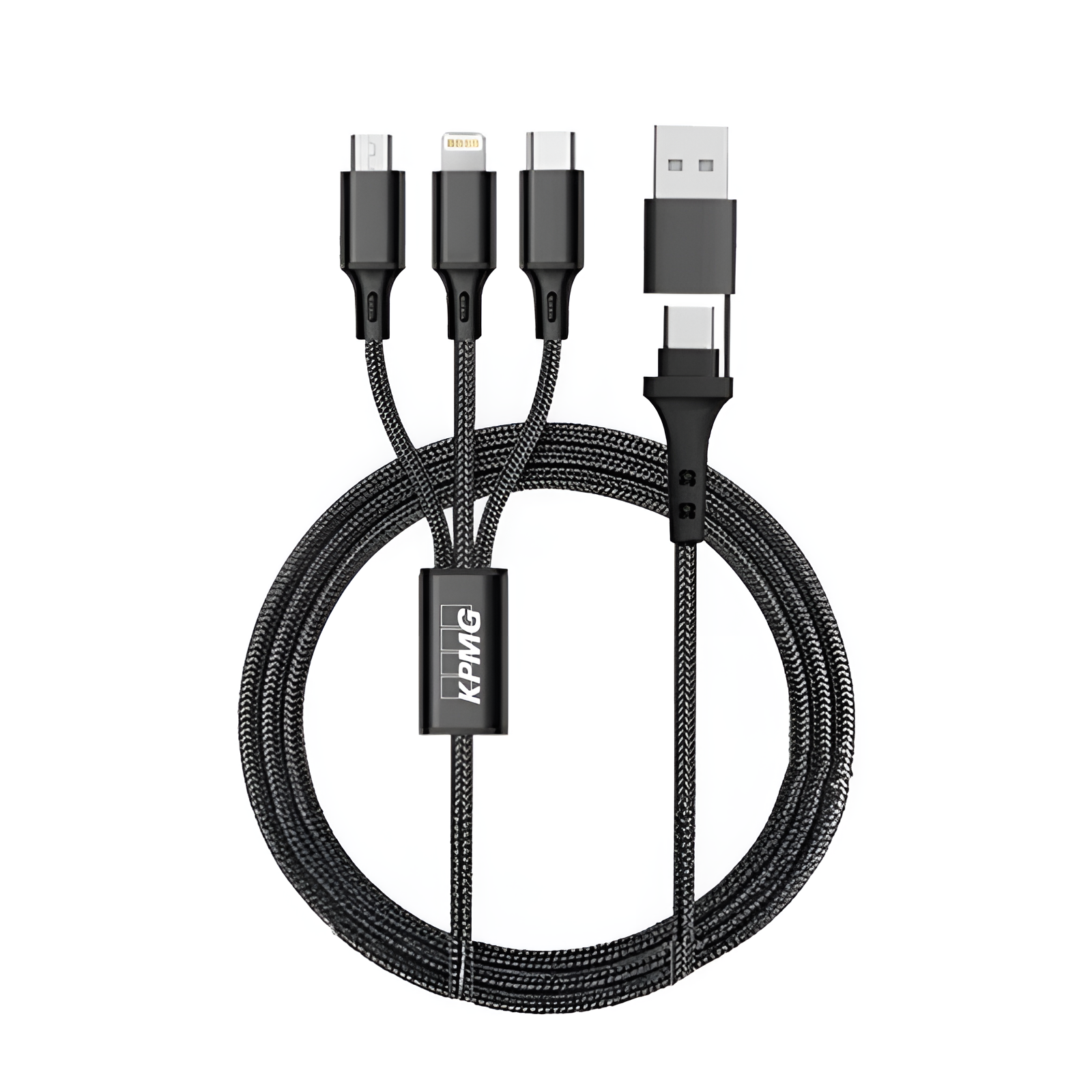 3 in 2 Fast Charging Multi Cable  (with Type-C+Type-A) 