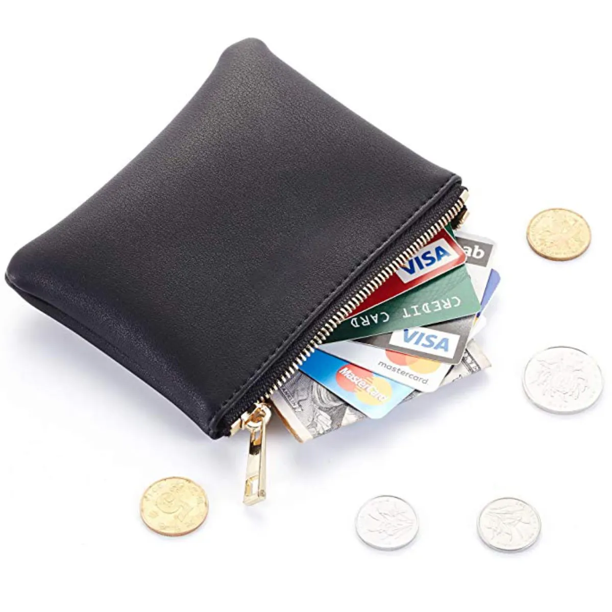 Premium Leather Coin Pouch with Zipper