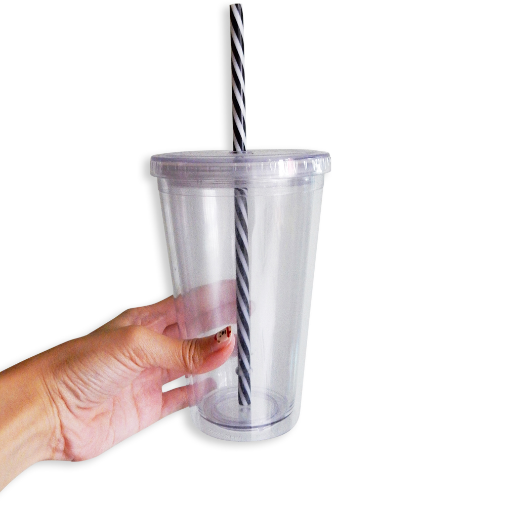 Reusable Plastic Straw Set