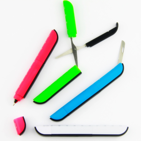 Multifunction 4-in-1 Pen (with Scissor, Knife and Ruler )