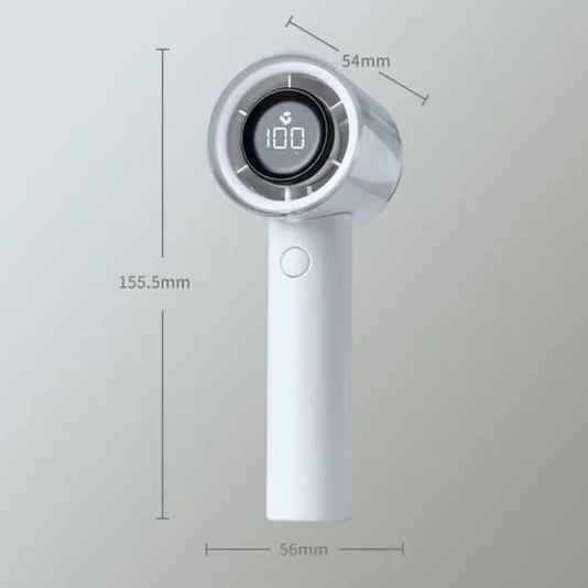 3,000mAh 100 Speed Turbo Handheld Fan with Digital Display