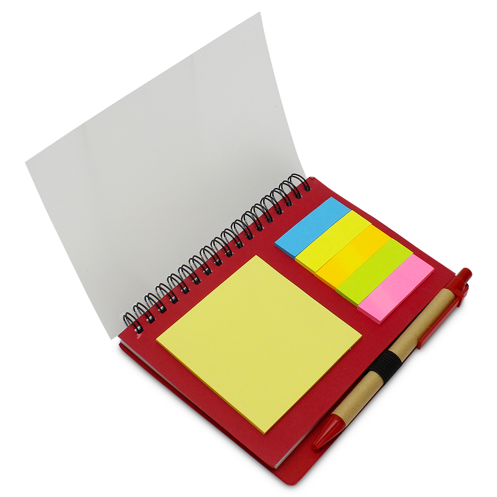Customised Frosted Cover Notepad with Sticky Notes, Coloured Tabs & Pen