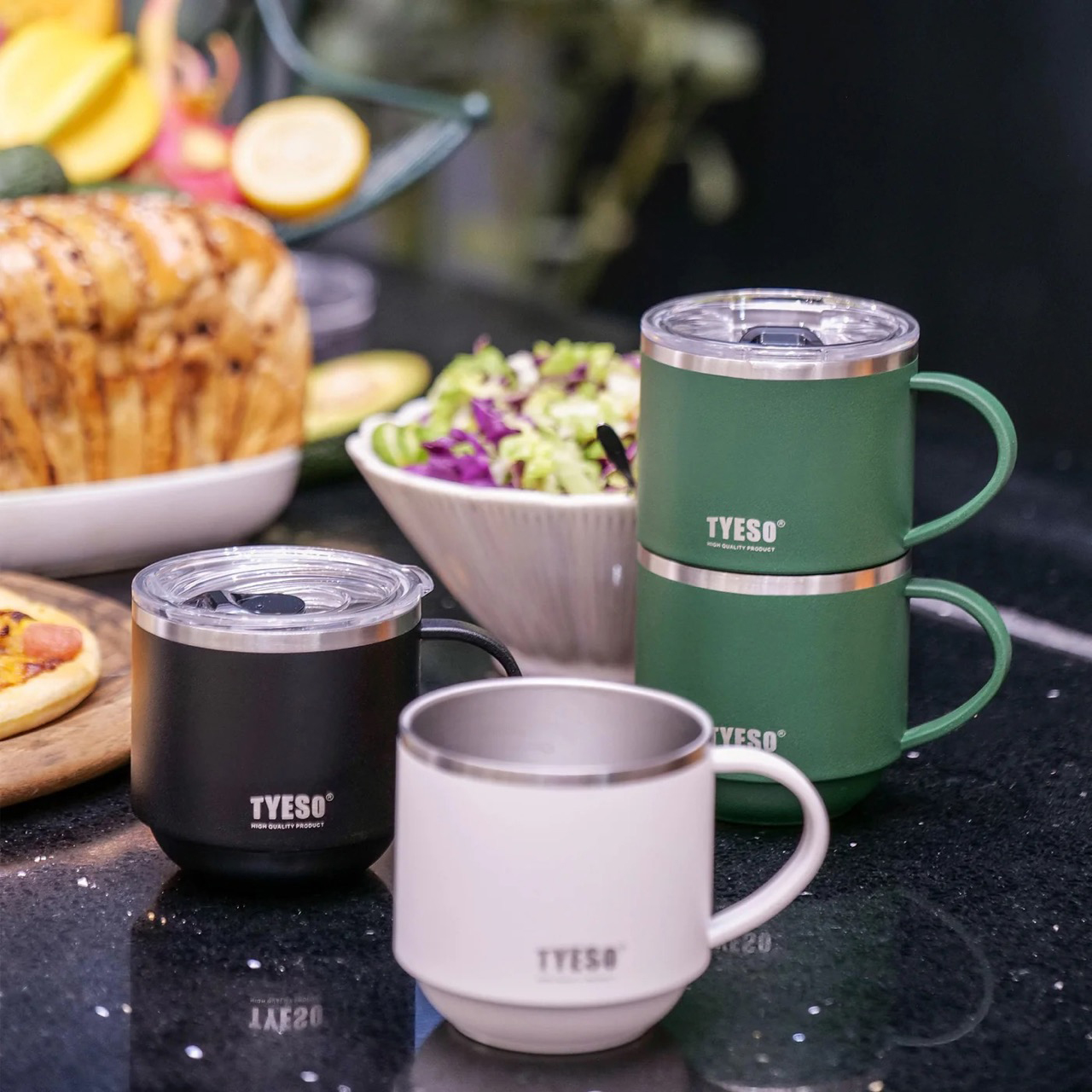 Tyeso 330ml Stackable Insulated Stainless Steel Coffee Cup 