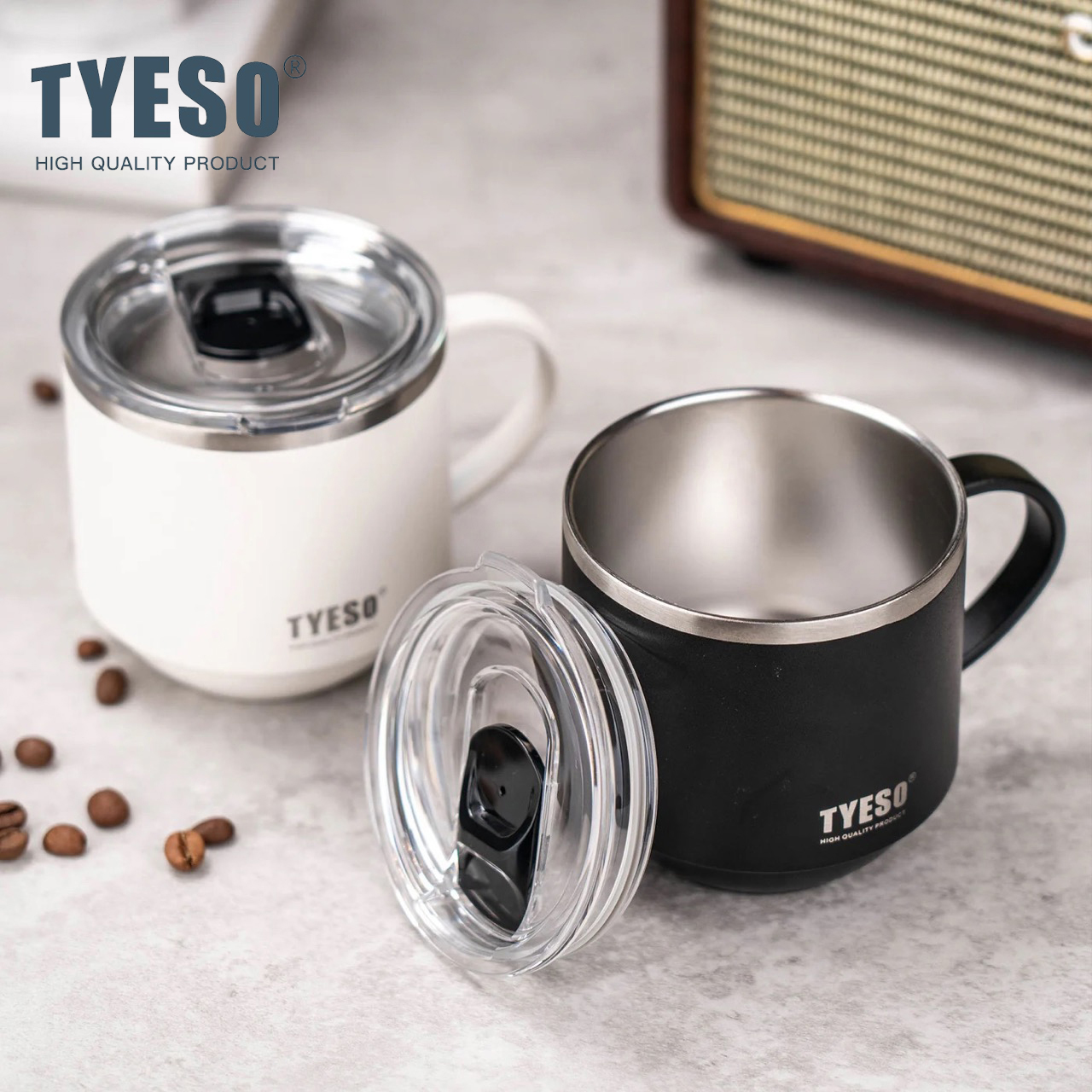 Tyeso 330ml Stackable Insulated Stainless Steel Coffee Cup 
