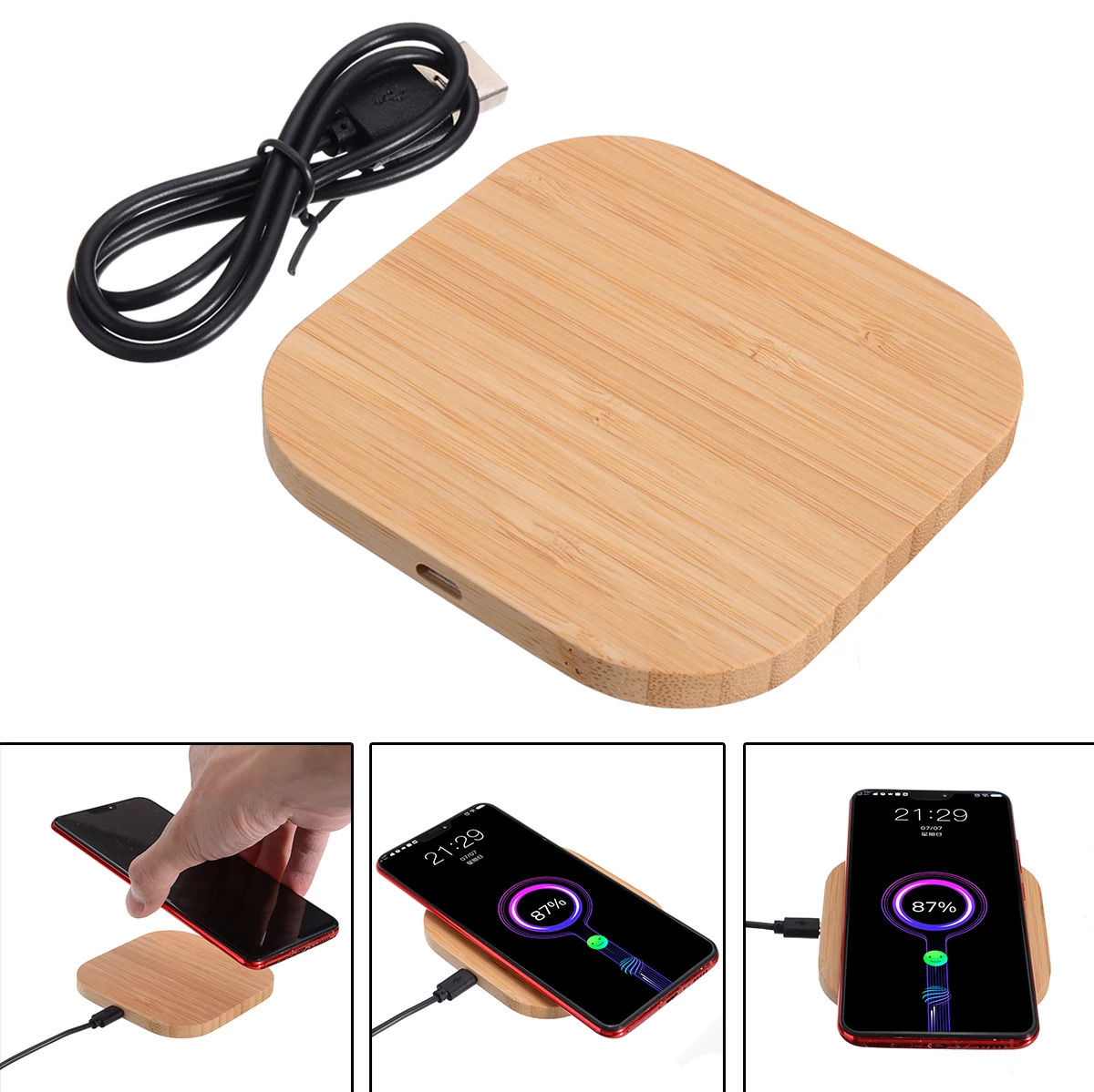 10W Bamboo Wireless Charger