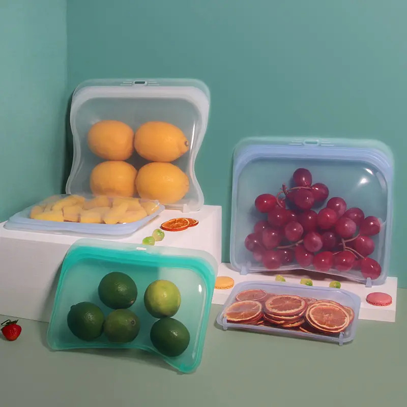 580ml Reusable Silicone Ziplock Bag 