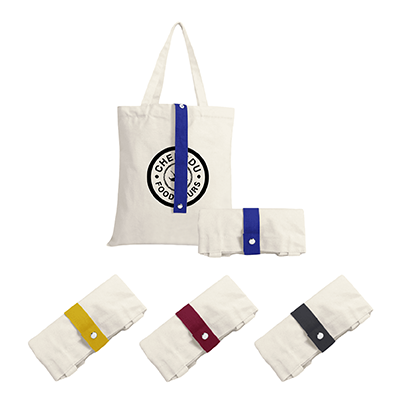 Color Strap Foldable Canvas Bag – 8oz (340×400)