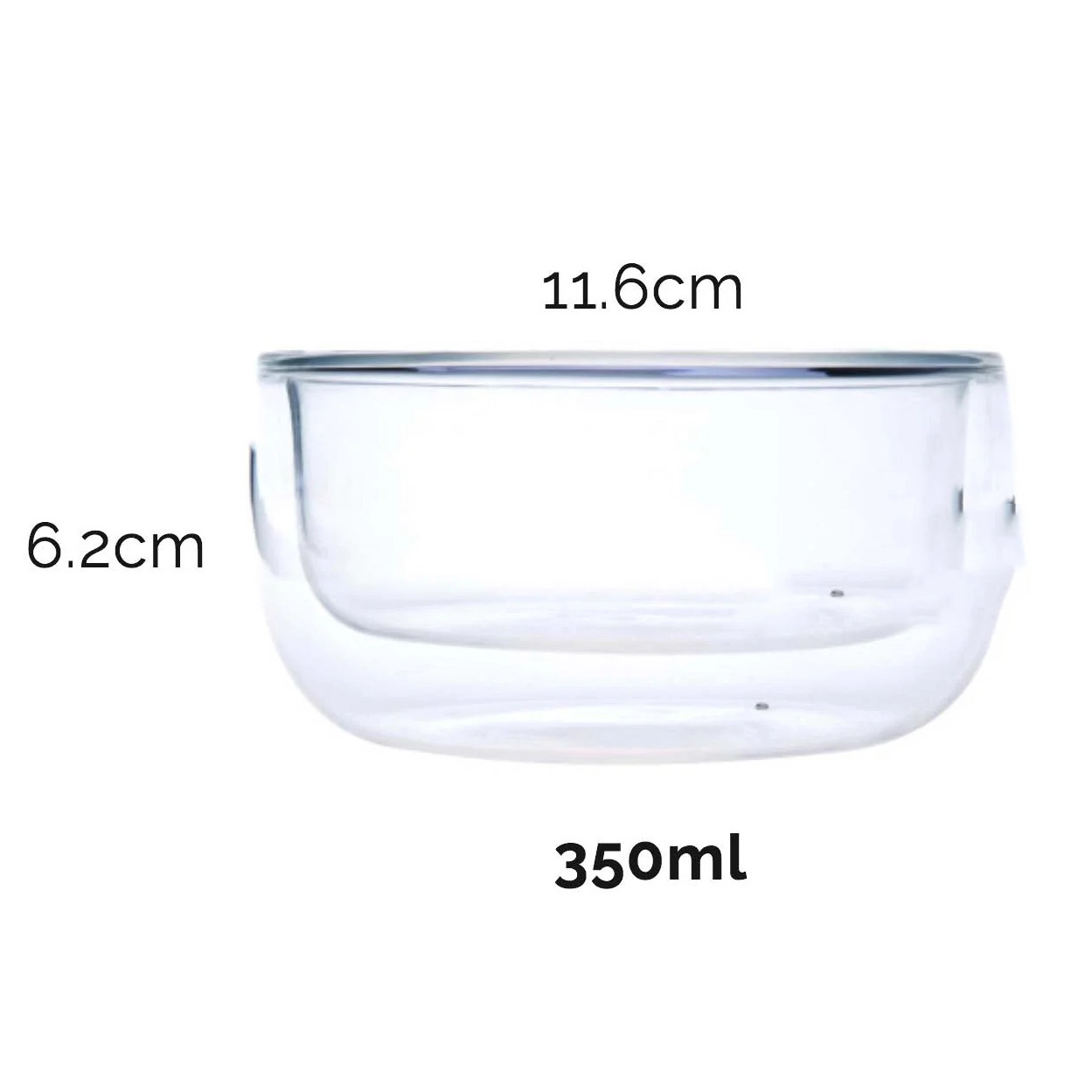 350 ml Double Wall Glass Bowl 