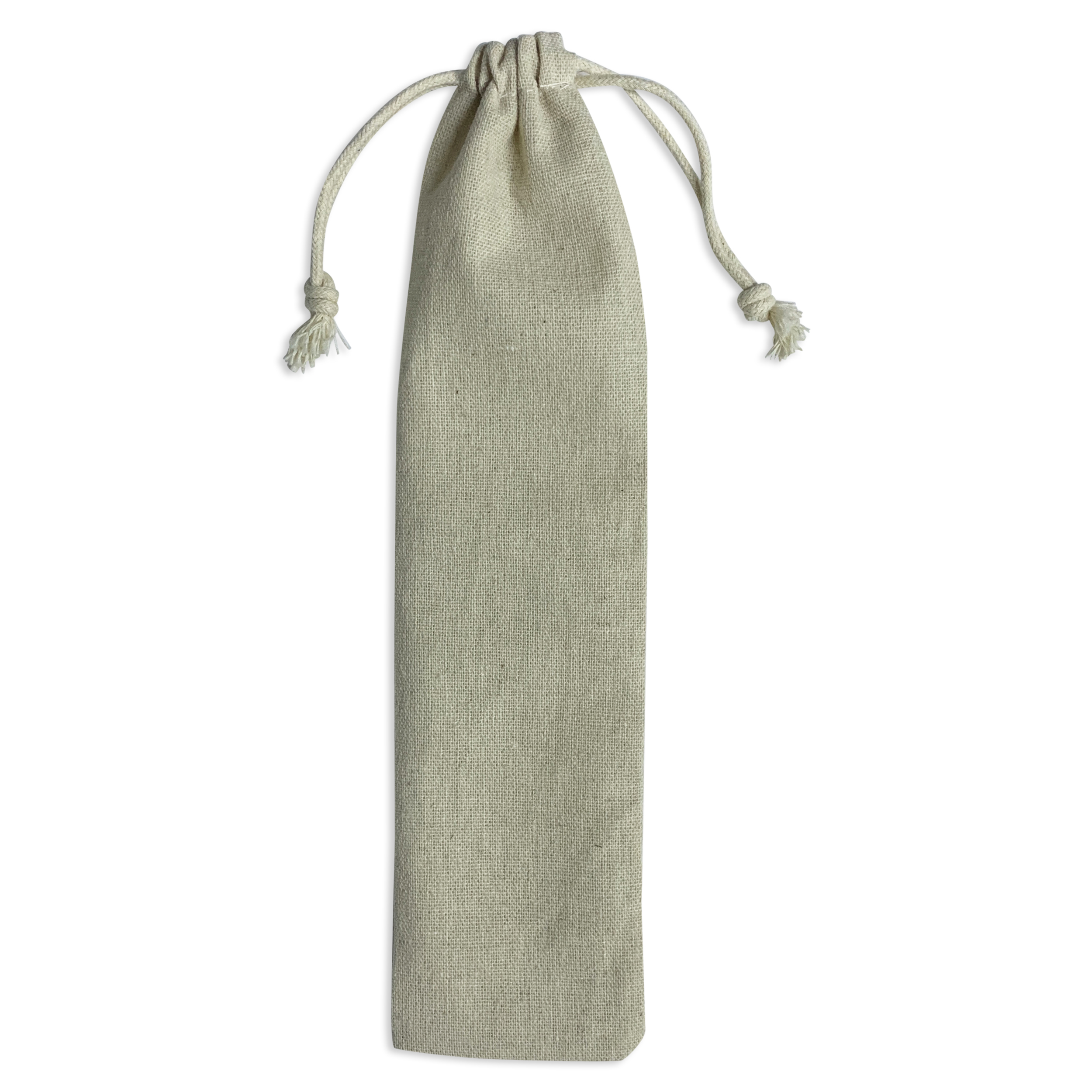 Bamboo Cutlery Set with Straw in Canvas Pouch