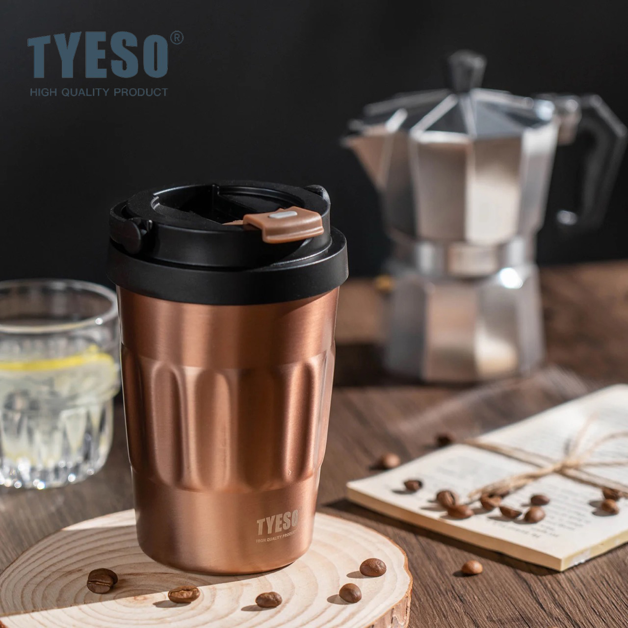 Tyeso 400ml Gleam Insulated Coffee Mug 