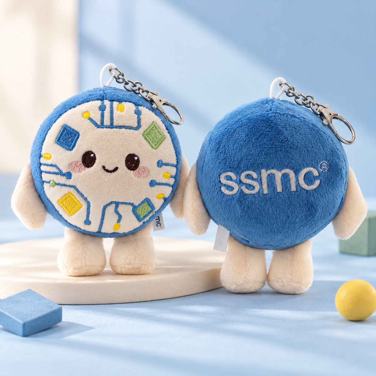 Microchip Plush Keychain Pair — customised gift