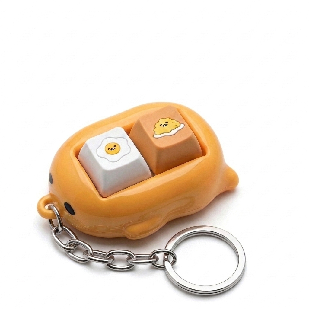 Custom PVC Fidget Keycap Clicker Keychain - Custom Keychains - 2x1 Custom PVC Base