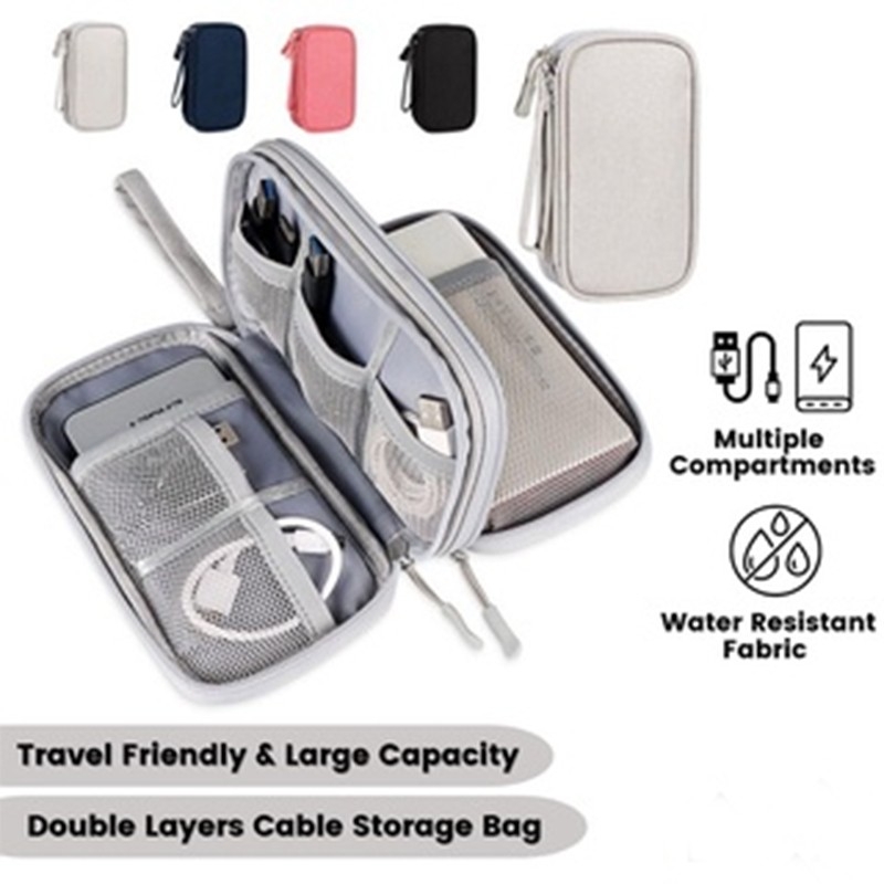 Double Layer Travel Gadget Organizer Pouch