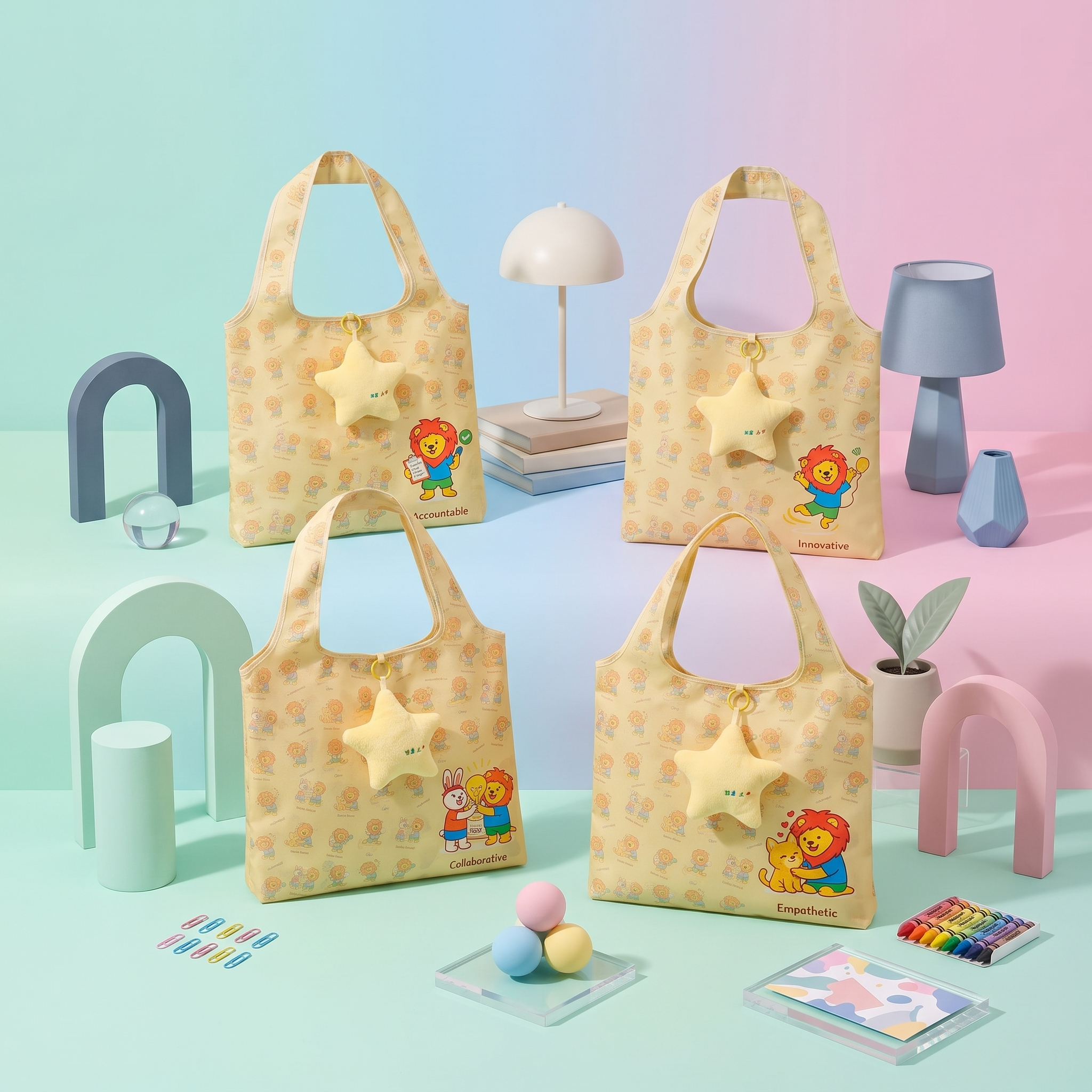 Star Plush Foldable Tote Bags — customised gift