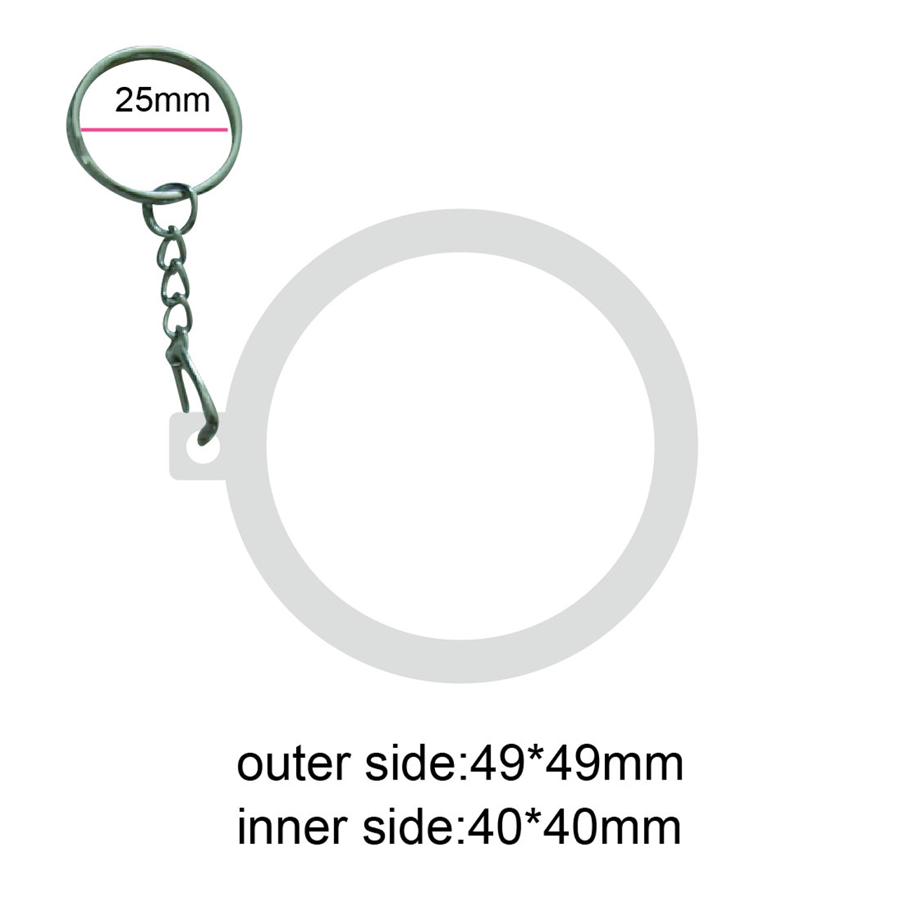 Acrylic Keychain - Custom Keychains - 49mm Diameter