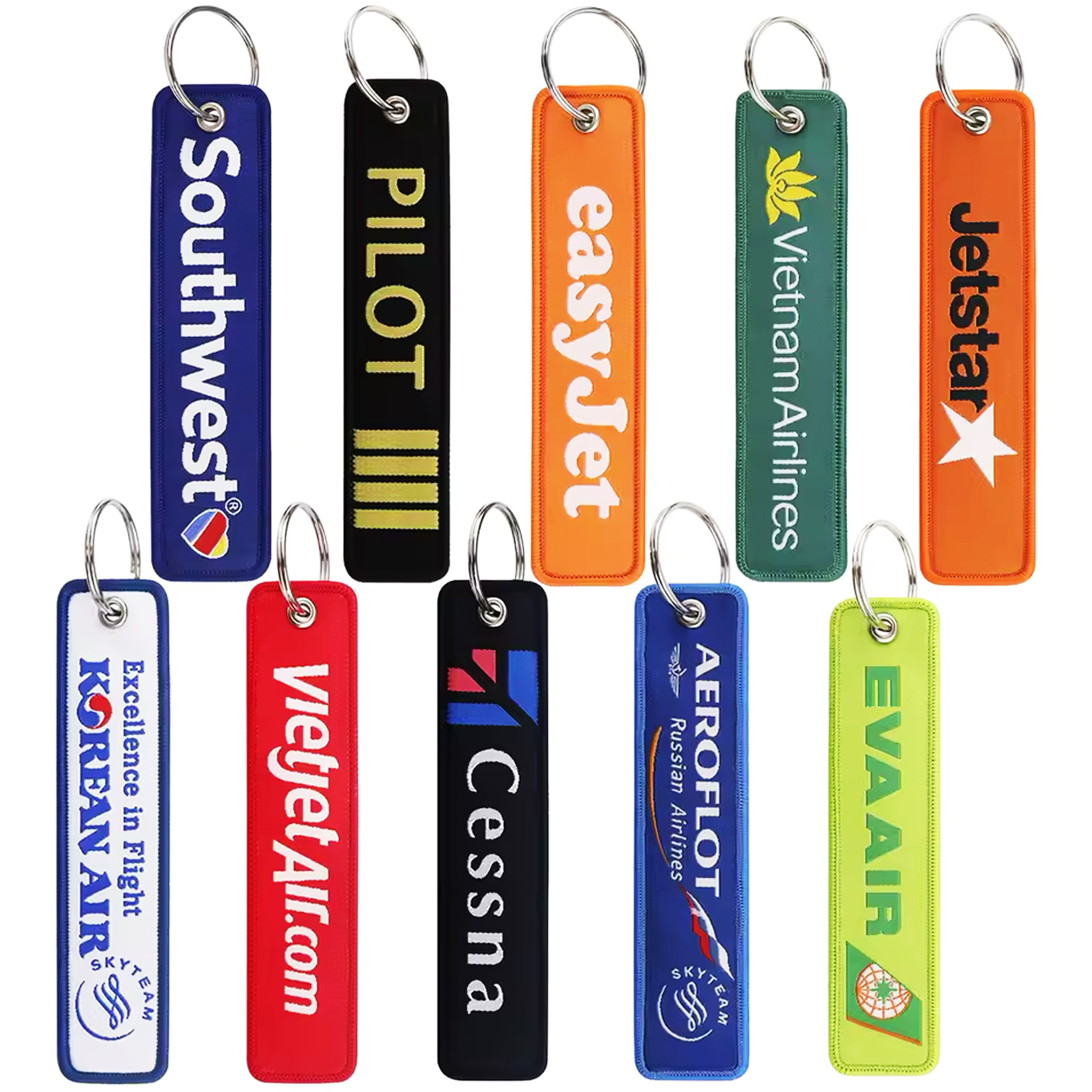 Embroidery Tag Fabric Keychain (also known as Remove Before Flight)