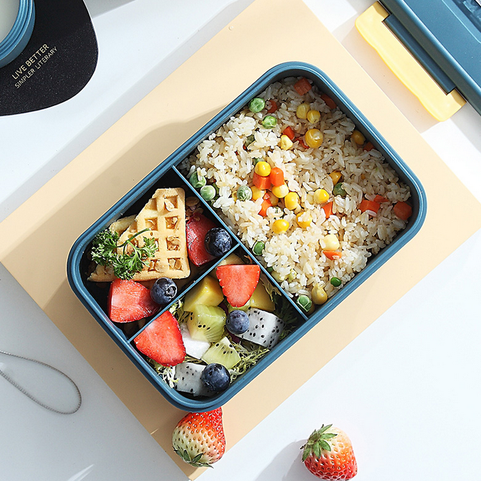 Microwavable 3-Compartment Lunch Box