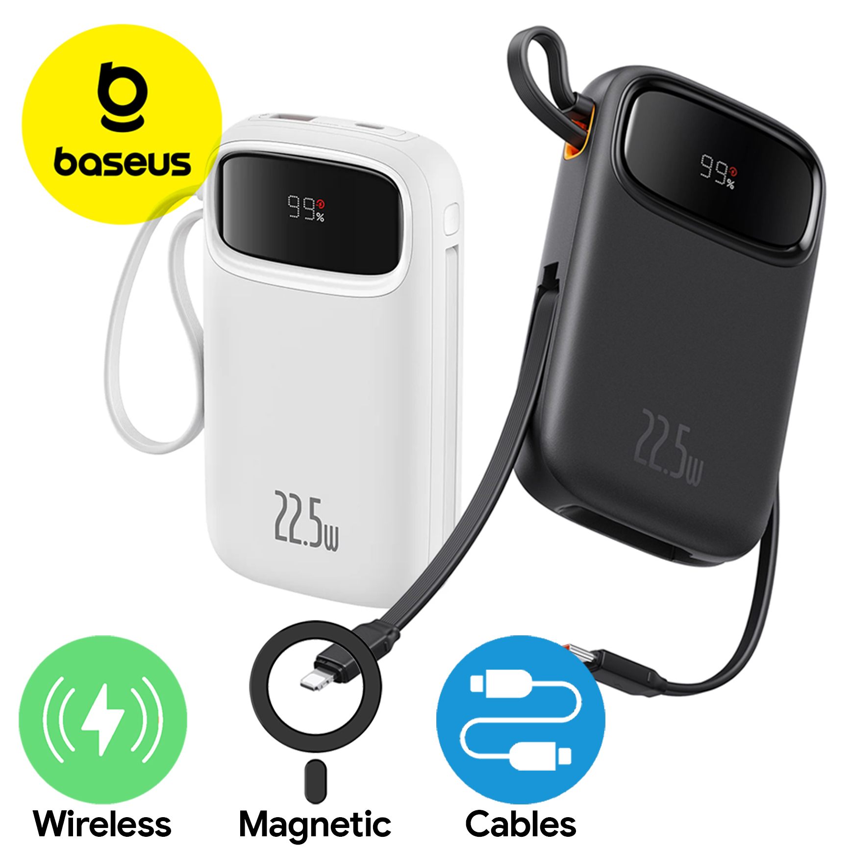 Baseus 10,000mAh / 20,000mAh Qpow2 22.5W Fast Charging Powerbank with Dual-Cable 