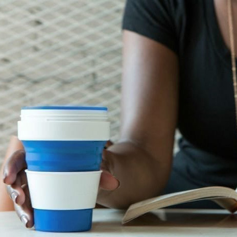 355ml Collapsible Pocket Mug with Silicone Straw