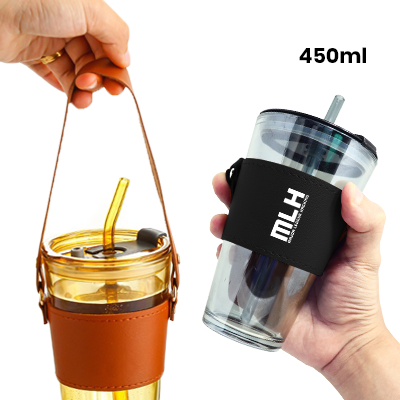 	450ml MONTE 3 Premium Color Glass Mug with PU Sleeve